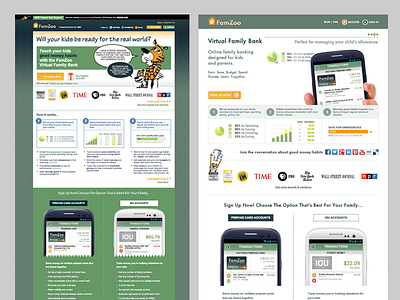 FamZoo Homepage Evolution client design flat homepage modernizing realign redesign refresh