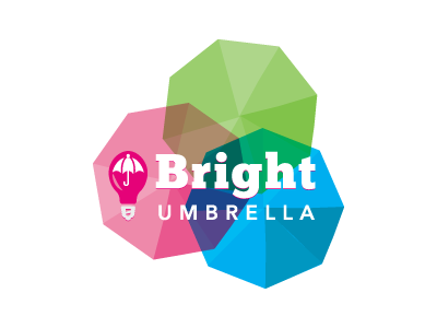 Bright Umbrella Social Card branding bright bulb colorful colors identity light logo rebrand umbrella