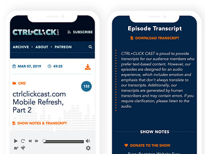 Mobile-Friendly Refresh a11y accessible episode mobile podcast redesign responsive design ui user interface