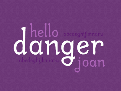 Danger crafting type font pattern purple script type typeface