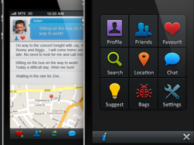Klick iPhone app app gliph icons iphone menu ui