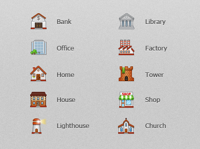 Buildings icons