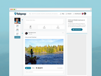 Debut :: Fishprep.com - Stream angler community feed fishing fishprep information network social social media startup stream web website