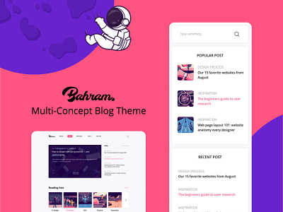 Bahram | Multi-Concept Blog Sketch Theme free sample navid semi ui ui design ui kit ui ux ux web web design web template
