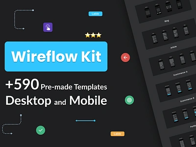 Wireflow Kit flow chart flow charts flowchart flowmap user flow userflow ux flow charts wireflow wireframe