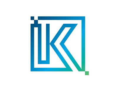 IT Company Logo - K letter initial computing data information initial it k logo logotipo ti