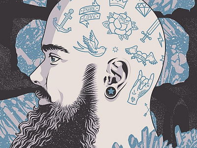Poster illustartion tattoo vector