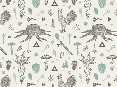 Pattern forest illustration pattern retro