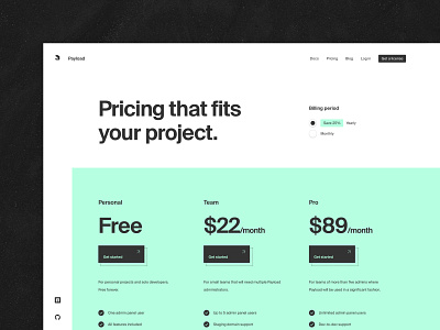Announcing Free Forever plan - Payload CMS Pricing Page freebie freebie psd freebies javascript pricing pricing page pricing plans subscription subscriptions ui uiuix user experience user interface ux webdesign website website design websites