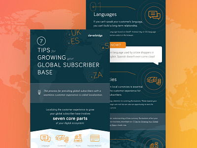 Growing your Global Subscriber Base Infographic brand editorial global infographic layout navy orange subscription typesetting