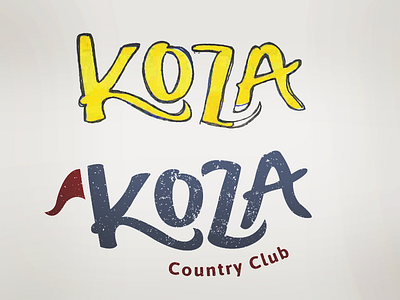 Koza blue country club feedback golf hand lettering logo prelims sketch