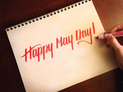 Happy May Day! crayola handlettering may