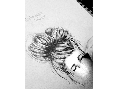 Daily Sketch drawing hair pencil sketch