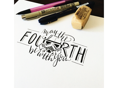 Don't really watch Star Wars but... hand lettering may the fourth star wars