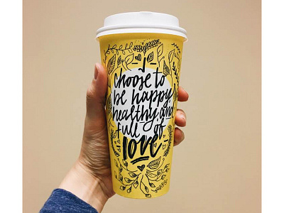 Spring Cup coffee coffee cup doodles lettering script starbucks