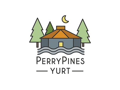 Perry Pines Yurt logo design minimalistic yurt