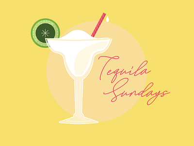 Tequila Sundays cinco de mayo digital illustration minimalistic tequila