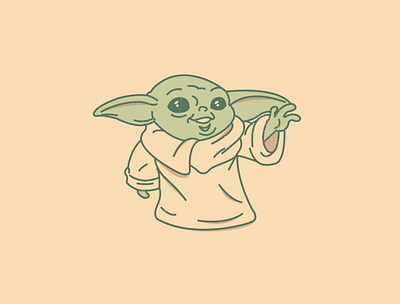 Baby Yoda illustration vector
