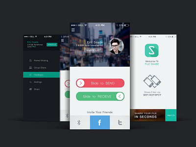 File Share app UI design app design flat ios7 ui ux