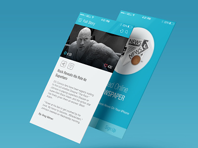 Online Newspaper "WIP" app design clean feed flat ios 7 rock splash screen ui ux work in progress