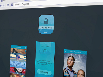 Lock Screen Theme app icon category clean flat gallery ios7 lockscreen mobile splash screen ui ux wip