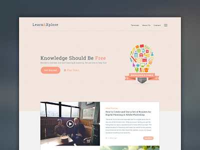 Learn & Xplore education invitation landing page learn retro subscribe newsletter tutorials ui ux web design