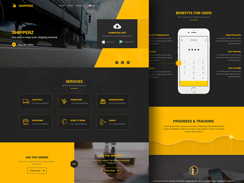 Shipping Website Concept Design by Mushfiq 🔥 on Dribbble