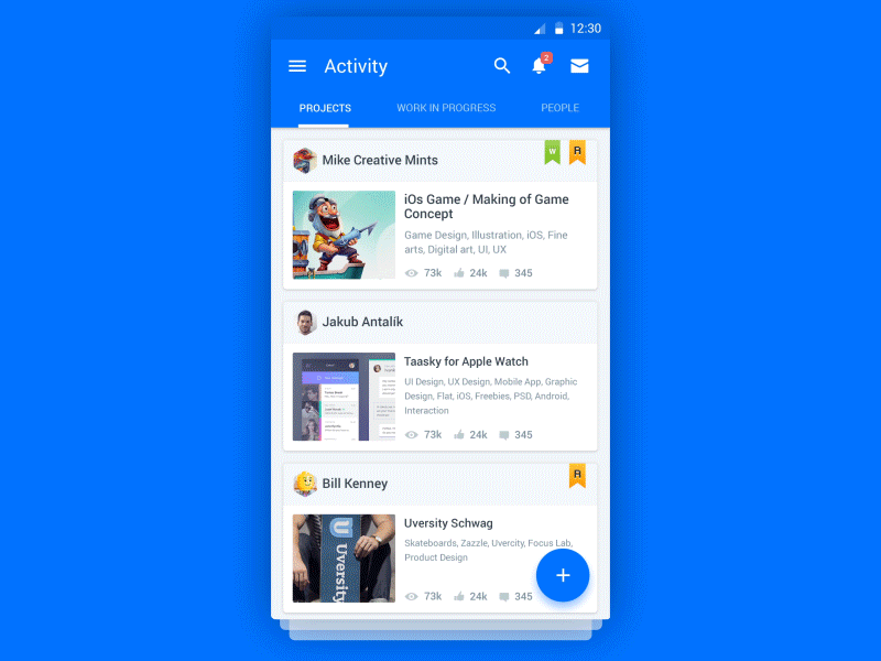 Behance Statistic android app design behance chart flow gif material design portfolio statistic ui ux