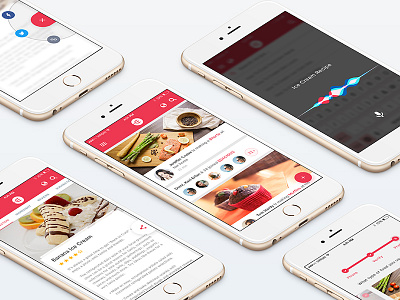 Edacious Ui Kit app feed food interaction design ios material design menu recipe share