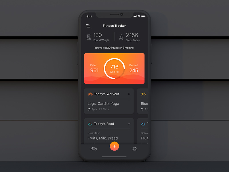 Fitness Tracker Homepage workout tracker fitness home dashboard minimal ux ui