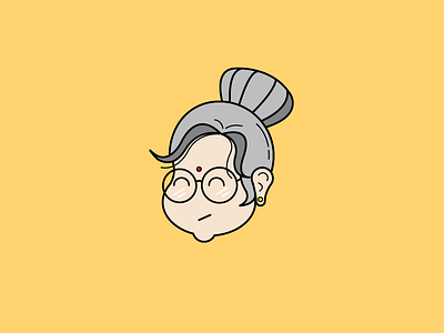 Granny bun glasses granny grey hair illustration illustrator old. lady vector