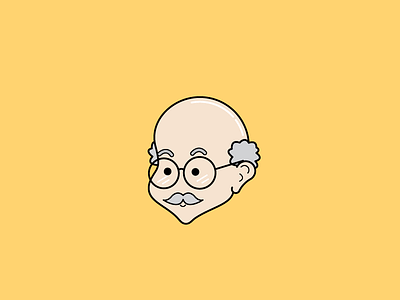 Granpa bald glasses granpa illustration illustrator man old vector