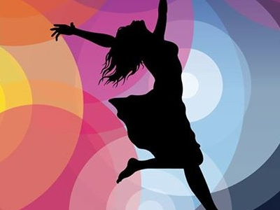 Dance Poster black colors dance free girl illustration lights silhouette vector