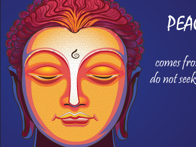 Buddha blue buddha illustration meditation peace poster quote vector