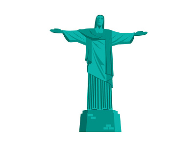 Christ The Redeemer blue christ monochrome monument rio seven statue vector wonder