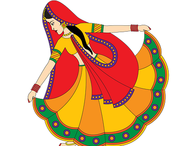 Indian Traditional Dancer attire dance dress folk indian lady traditional vector woman