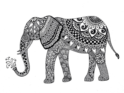 Elephant Zentangle