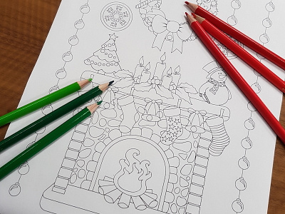 Christmas Coloring Page adult coloring page black and white christmas etsy festival holiday shop