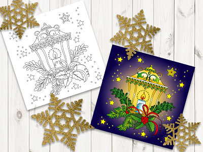 Christmas Lamp Coloring Page adultcoloring amazon blackandwhite christmas coloring coloring book coloring page doodle etsy intricate merrychristmas printable upwork