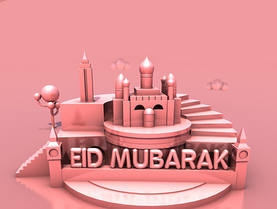 Eid Mubarak 3D Graphic 3d 3d animation blender blender3d branding cinema4d design illustration octanerender typography ui