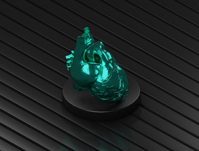 Dark Metalic Heart Design 3d 3d animation blender blender3d cinema4d design illustration