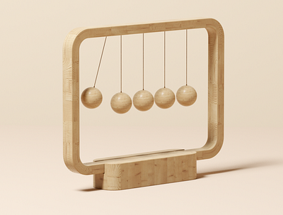 Wooden Pendulum 3d 3d animation blender blender3d cinema4d design illustration