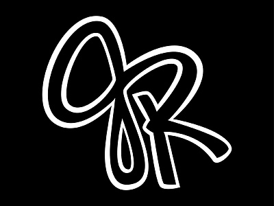 Personal Logo black hand lettering icon illustration initials logo type white