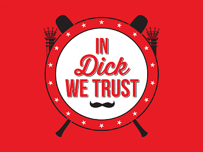 In Dick We Trust 2 baseball cincinnati mlb mustache ohio red reds smokestacks type vector