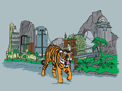 Welcome To The Jungle bengals cincinnati city football illustration jungle nfl ohio tiger vector