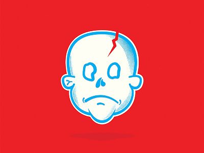 Stoop Kid blue cracked skull creepy face halftone illustration kid red red and blue skull stoop stoop kid