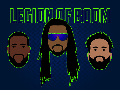 Legion of Boom football illustration legion of boom nfl pnw portrait seahawks seattle seattle seahawks vector art