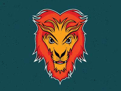 Lion face icon illustration jungle king of the jungle lion logo orange vector