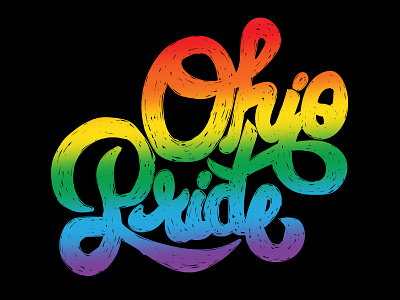 Ohio Pride gradient hand drawn illustration lgbt ohio ohio pride pride rainbow type typography