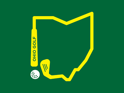 Ohio Golf ball club golf golf ball golfing green illustrate illustration logo ohio ohio state state